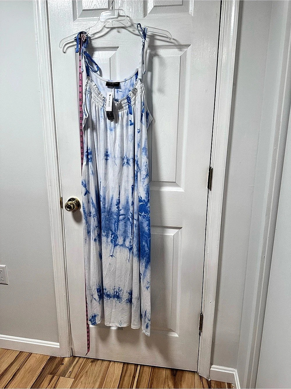Lane Bryant Abstract Maxi Dress in Blue & White Size 22/24P NWT